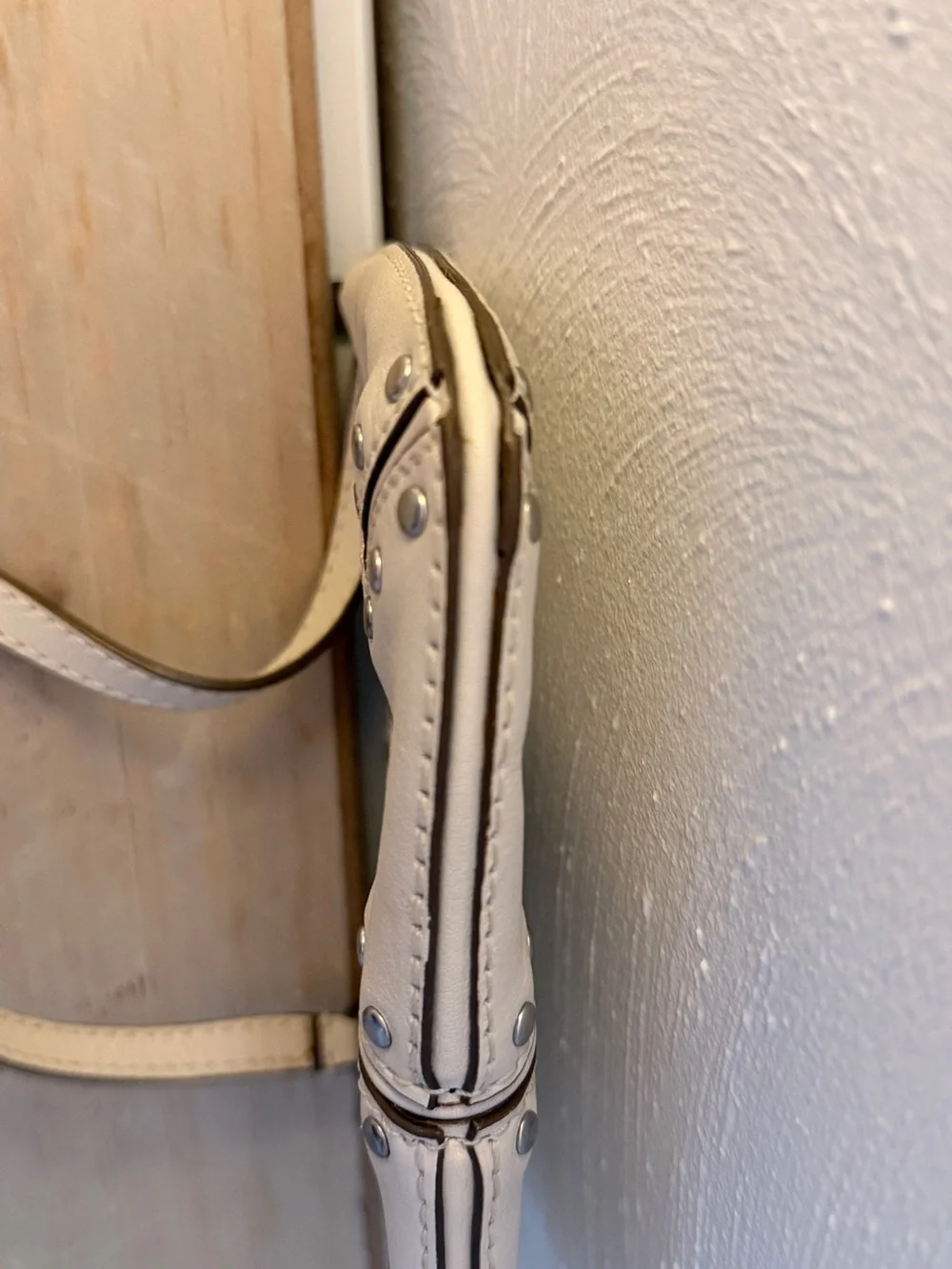Michael Kors Light Cream Leather Studded Wristlet